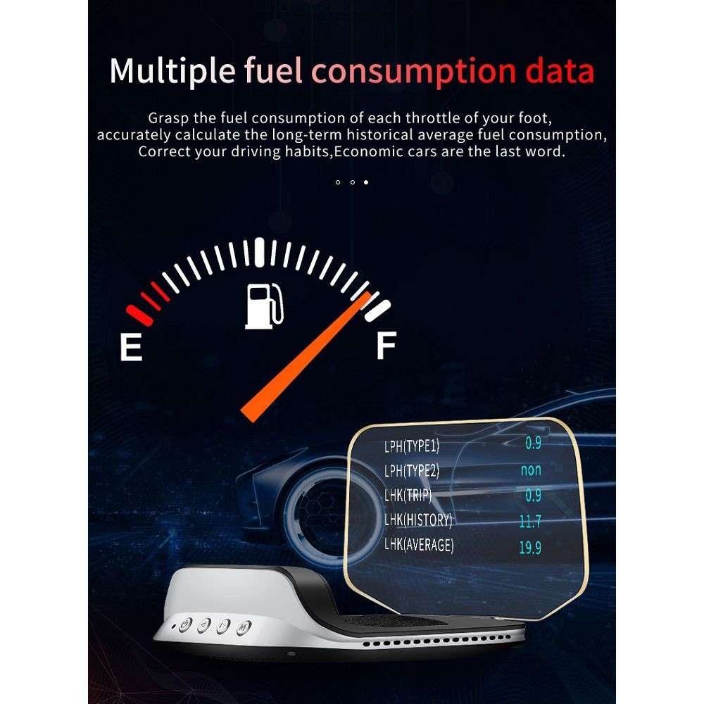 C3 OBD2 + GPS Mode Car Head-up Display HUD Overspeed / Speed / Water Temperature Too High / Voltage