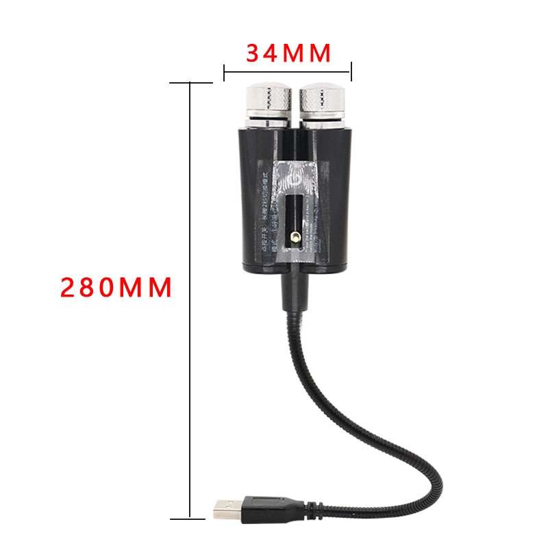 Car Two-color USB Star Dome Light Atmosphere Laser Projection Decorative Light, Constantly Bright Ve