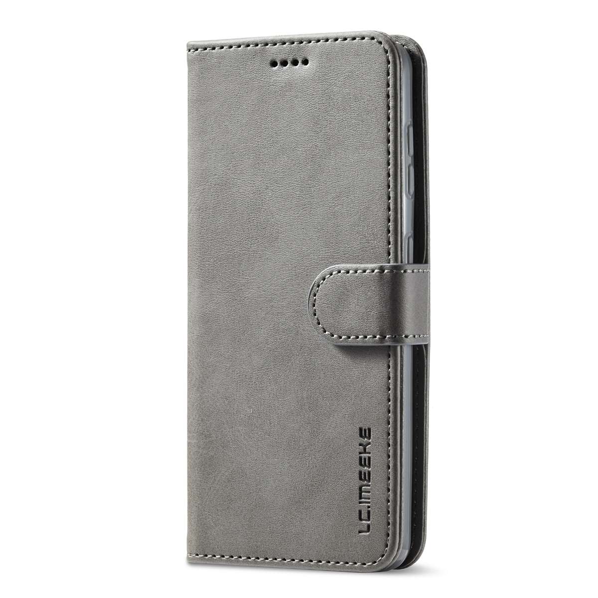 For Samsung Galaxy S21 5G LC.IMEEKE Calf Texture Horizontal Flip Leather Case with Hold ... (Grey)
