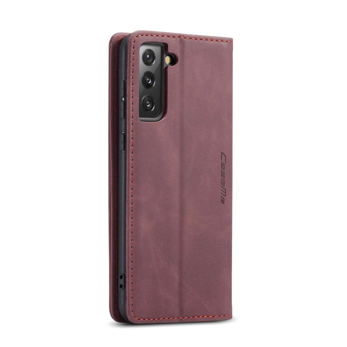 For Samsung Galaxy S21 5G CaseMe 013 Multifunctional Horizontal Flip Leather Case w ... (Wine Red)
