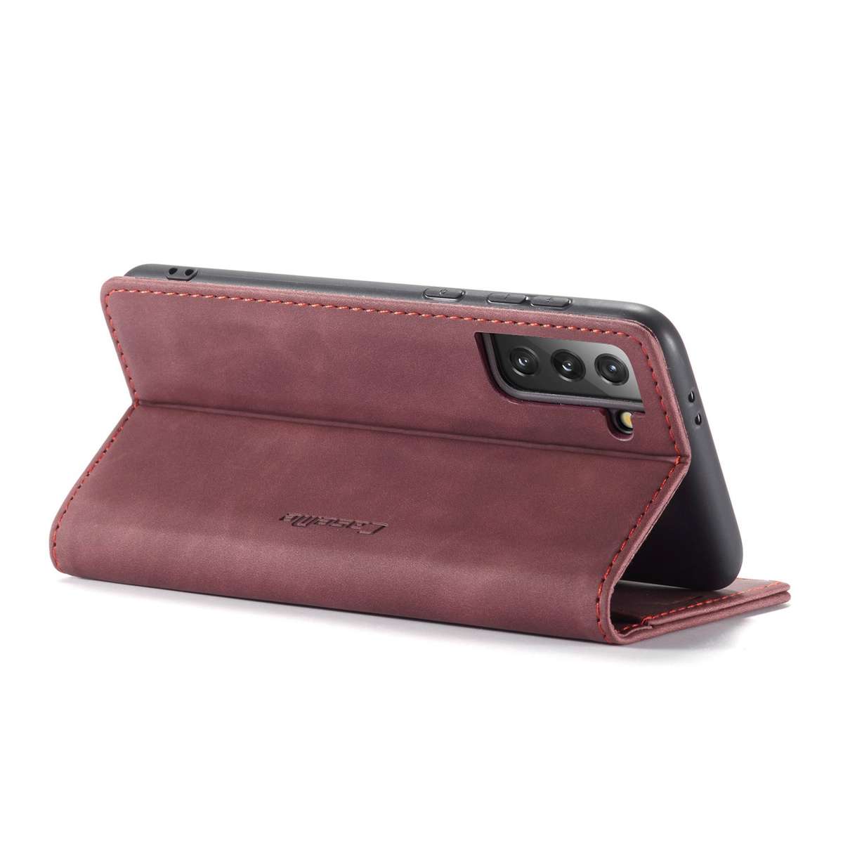 For Samsung Galaxy S21 5G CaseMe 013 Multifunctional Horizontal Flip Leather Case w ... (Wine Red)