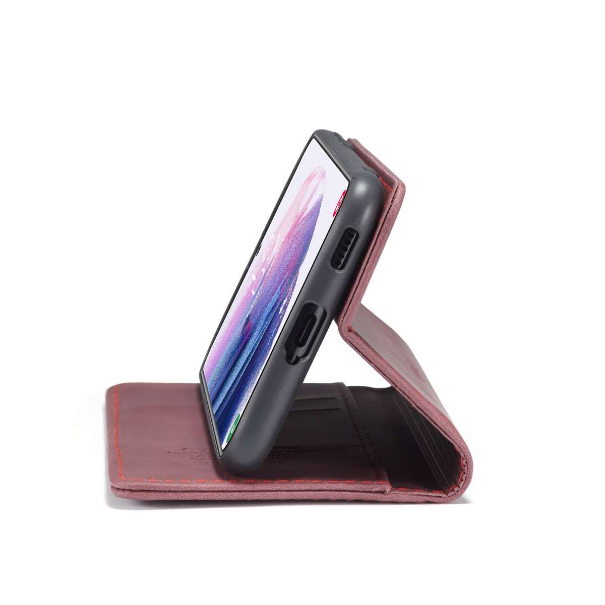 For Samsung Galaxy S21 5G CaseMe 013 Multifunctional Horizontal Flip Leather Case w ... (Wine Red)