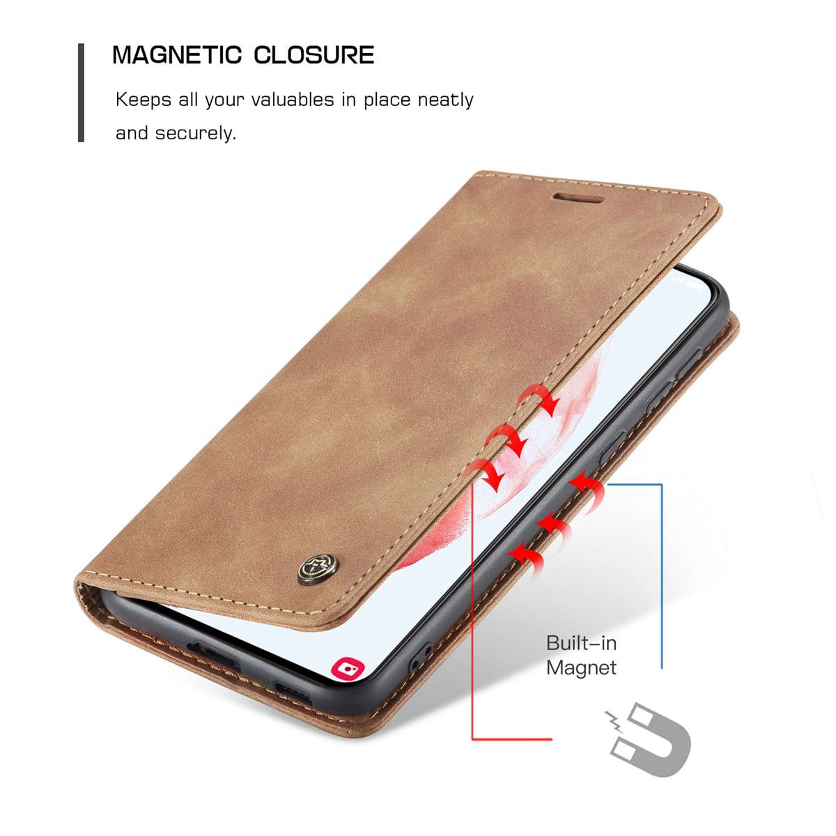 For Samsung Galaxy S21+ 5G CaseMe 013 Multifunctional Horizontal Flip Leather Case wit ... (Brown)