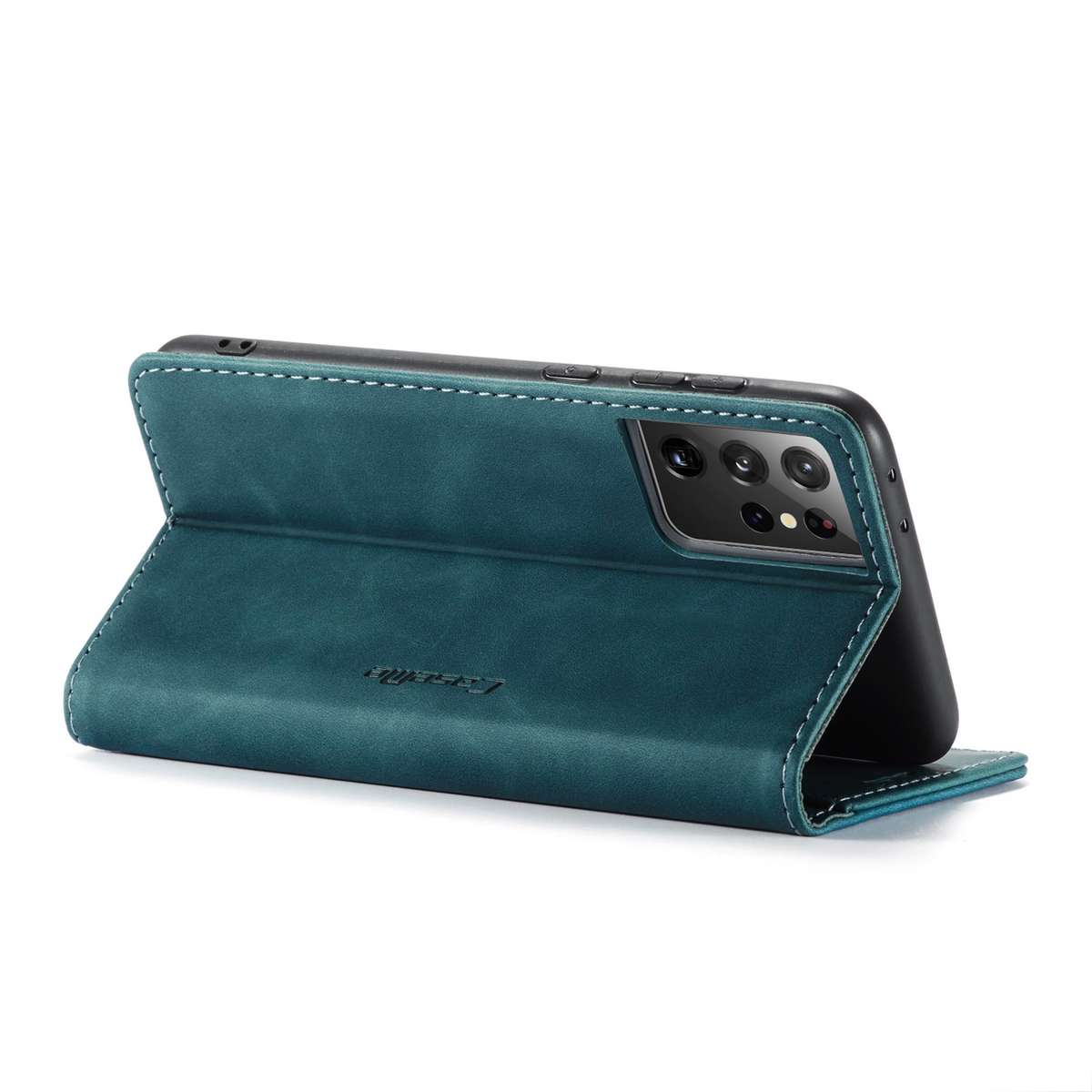 For Samsung Galaxy S21 Ultra 5G CaseMe 013 Multifunctional Horizontal Flip Leather Case ... (Blue)