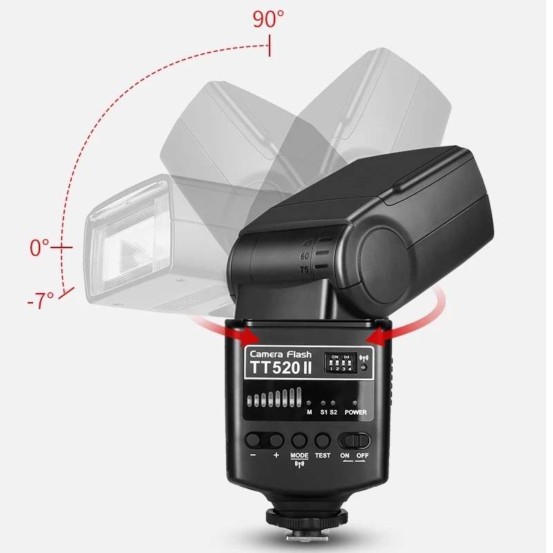 Godox TT520II 433MHZ Wireless 1/300s-1/2000s HSS Flash Speedlite Camera Top Fill Light for Canon / N