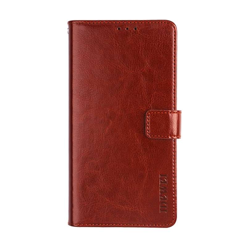 For Lenovo K12 Pro idewei Crazy Horse Texture Horizontal Flip Leather Case with Holder ... (Brown)