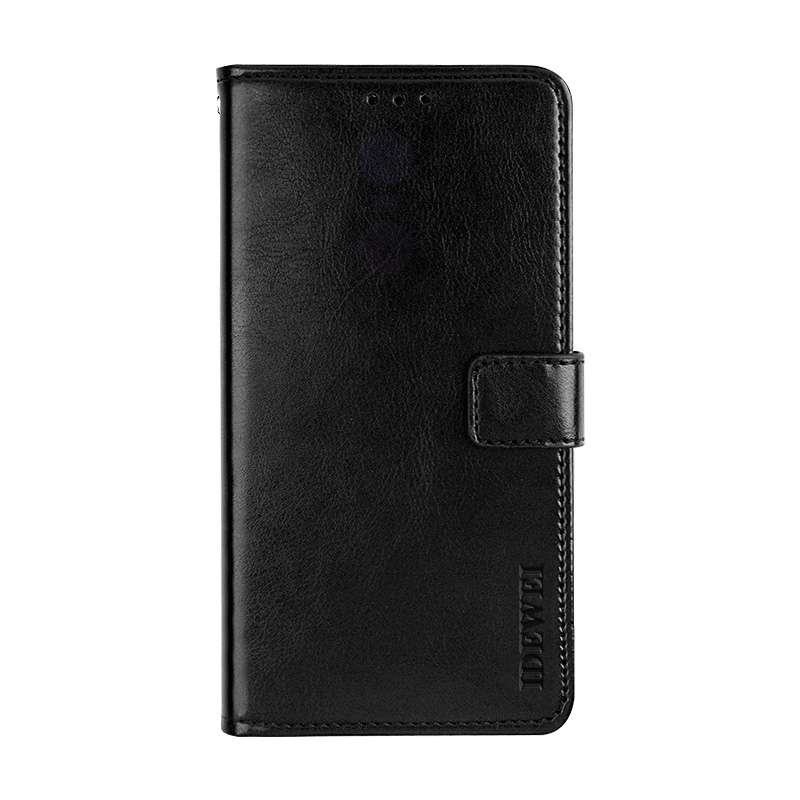 For Lenovo K12 Pro idewei Crazy Horse Texture Horizontal Flip Leather Case with Holder ... (Black)