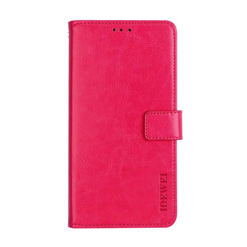 For Lenovo K12 Pro idewei Crazy Horse Texture Horizontal Flip Leather Case with Hol ... (Rose Red)