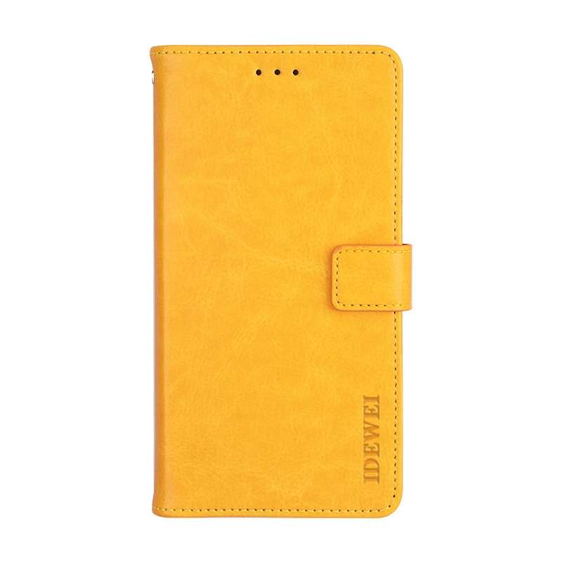 For Lenovo K12 Pro idewei Crazy Horse Texture Horizontal Flip Leather Case with Holde ... (Yellow)