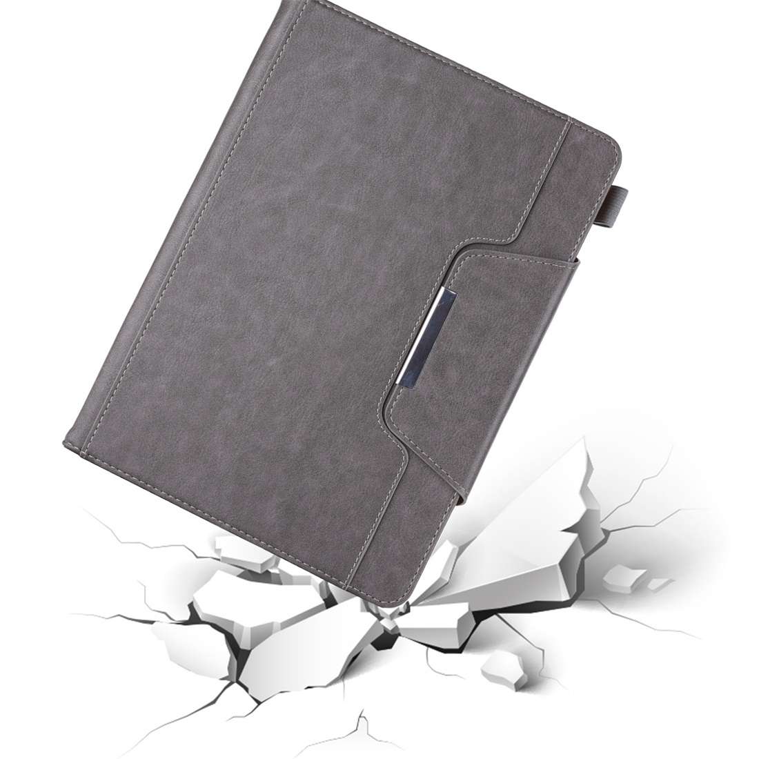 For iPad 10.2 2021 / 2020 / 2019 Business Style Horizontal Flip Leather Case with Holde ... (Grey)