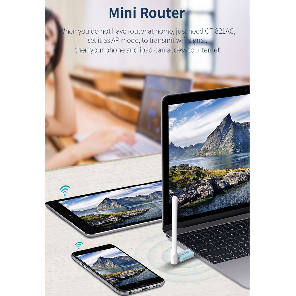 COMFAST CF-821AC 600Mbps Dual Band Wifi USB Network Adapter