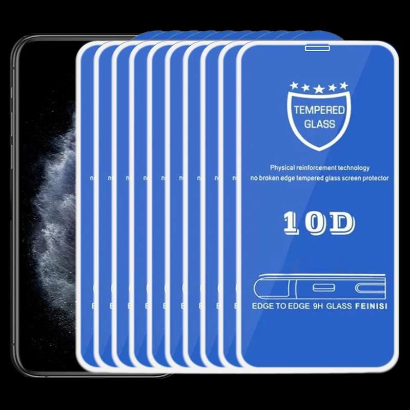 25 PCS 9H 10D Full Screen Tempered Glass Screen Protector For iPhone XS Max / 11 Pro Max(White)