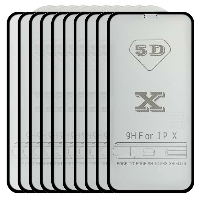 For iPhone 12 / 12 Pro 25pcs 9H 5D Full Glue Full Screen Tempered Glass Film(Black)