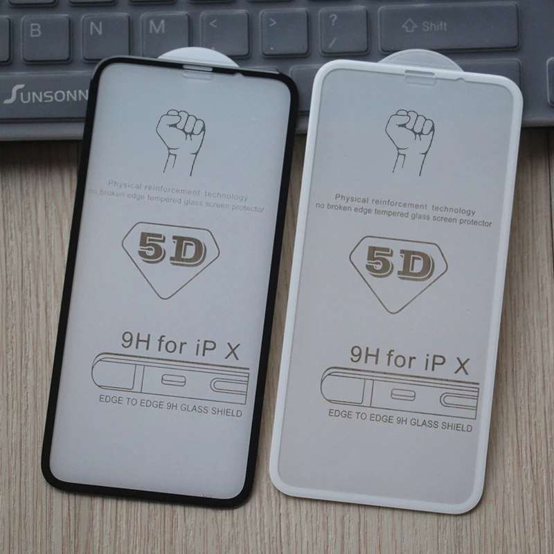 For iPhone 12 Pro Max 25pcs 9H 5D Full Glue Full Screen Tempered Glass Film(White)