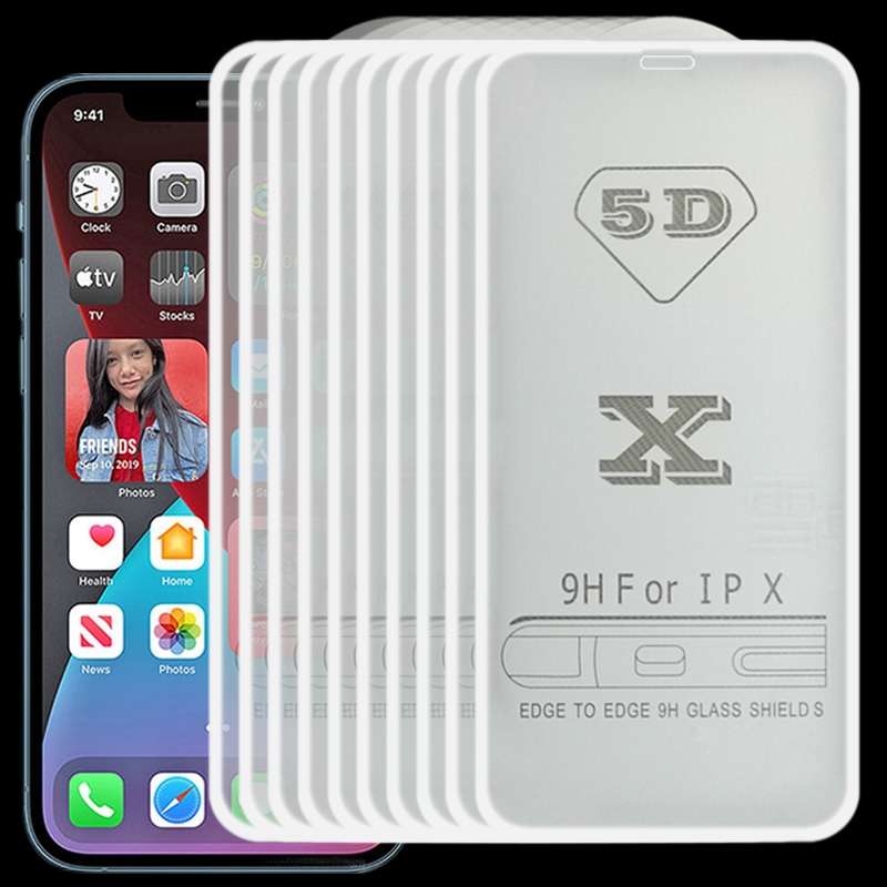 For iPhone 12 Pro Max 25pcs 9H 5D Full Glue Full Screen Tempered Glass Film(White)