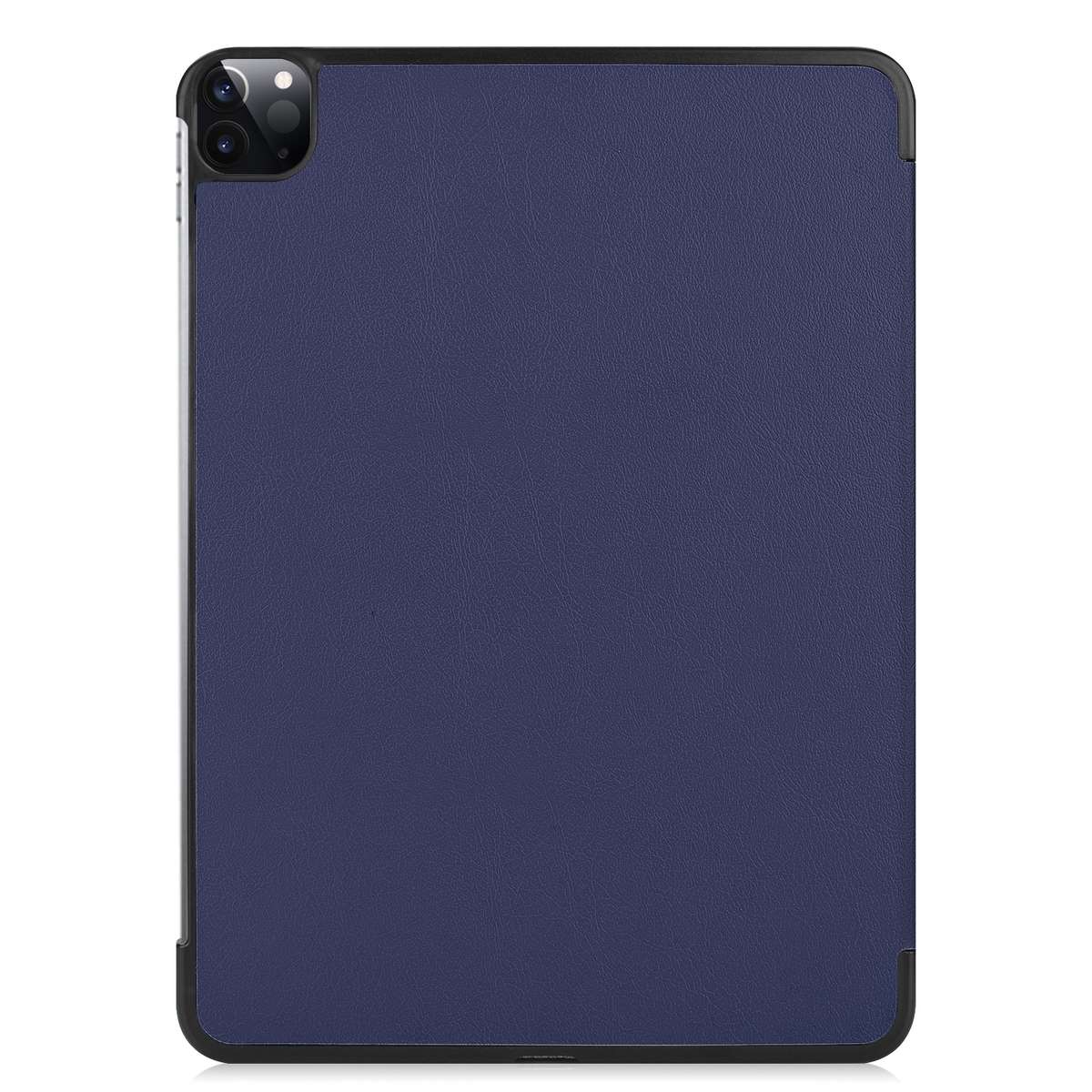 For iPad Air 13 2024 / Pro 12.9 2022 Custer Texture 3-folding Smart Leather Tablet Case(Dark Blue)