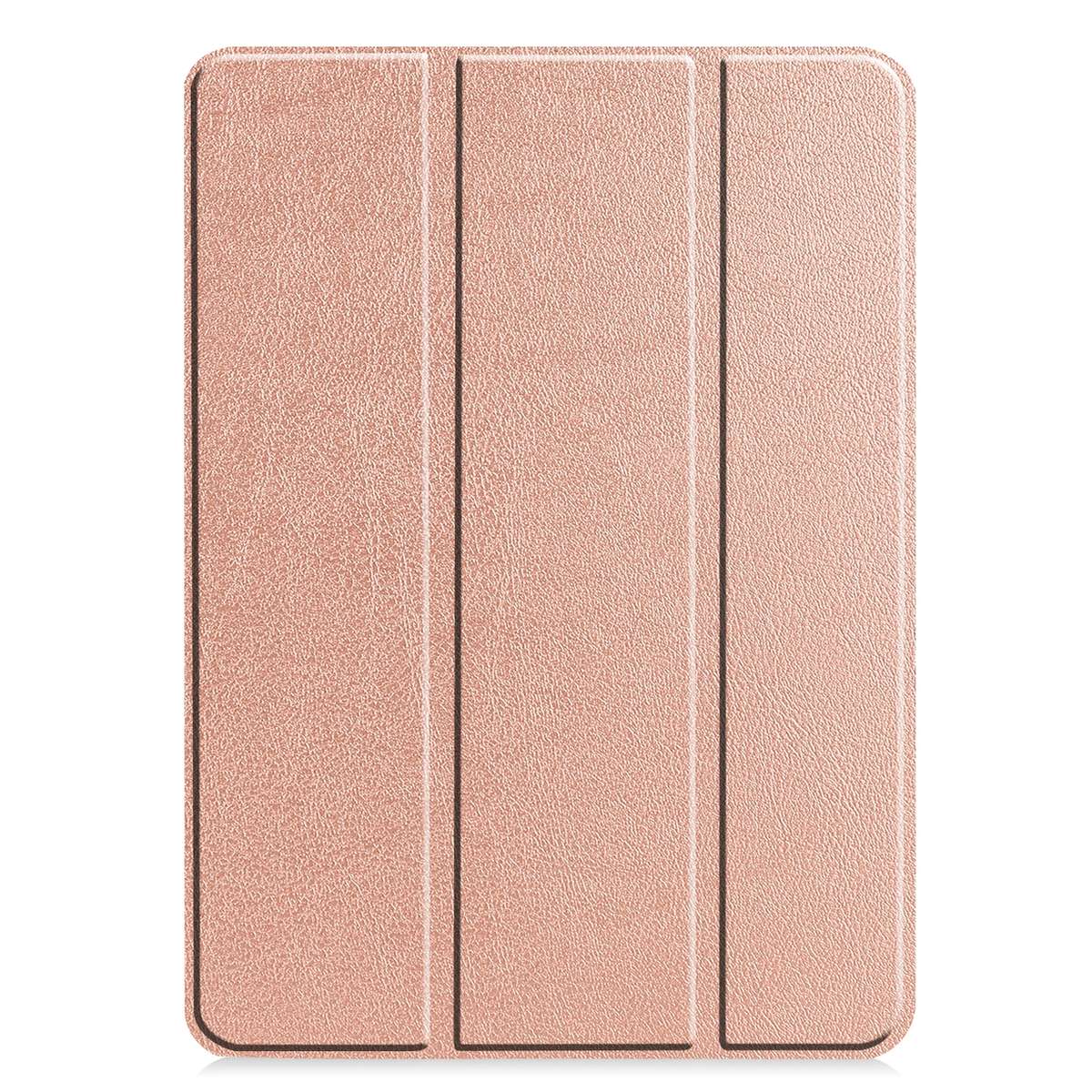 For iPad Air 13 2024 / Pro 12.9 2022 Custer Texture 3-folding Smart Leather Tablet Case(Rose Gold)
