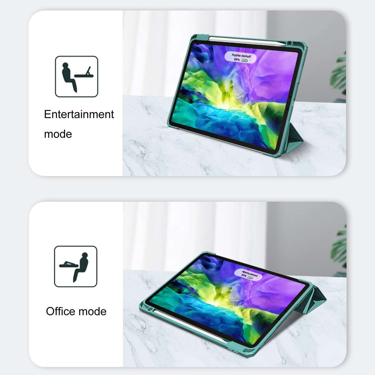 For iPad Pro 12.9 2022 / 2021 / 2020 Mutural Pinyue Series PC + TPU Horizontal Flip ... (Sky Blue)