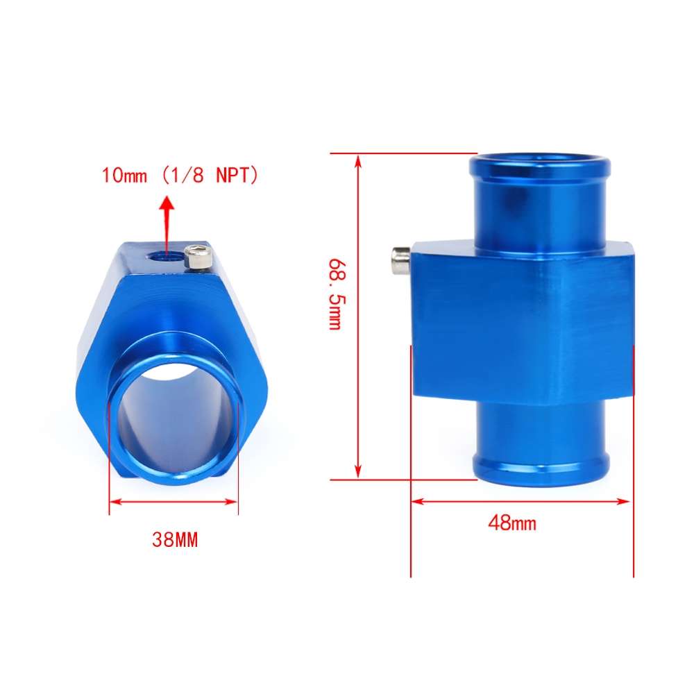 Car Water Temperature Meter Temperature Gauge Joint Pipe Radiator Sensor Adaptor Clamps, Size:38mm(B