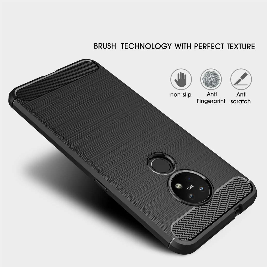 For Nokia 7.2 & 6.2 Brushed Texture Carbon Fiber TPU Protective Case(Red)