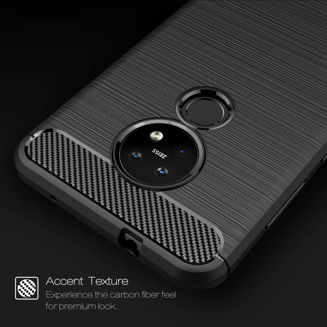 For Nokia 7.2 & 6.2 Brushed Texture Carbon Fiber TPU Protective Case(Red)