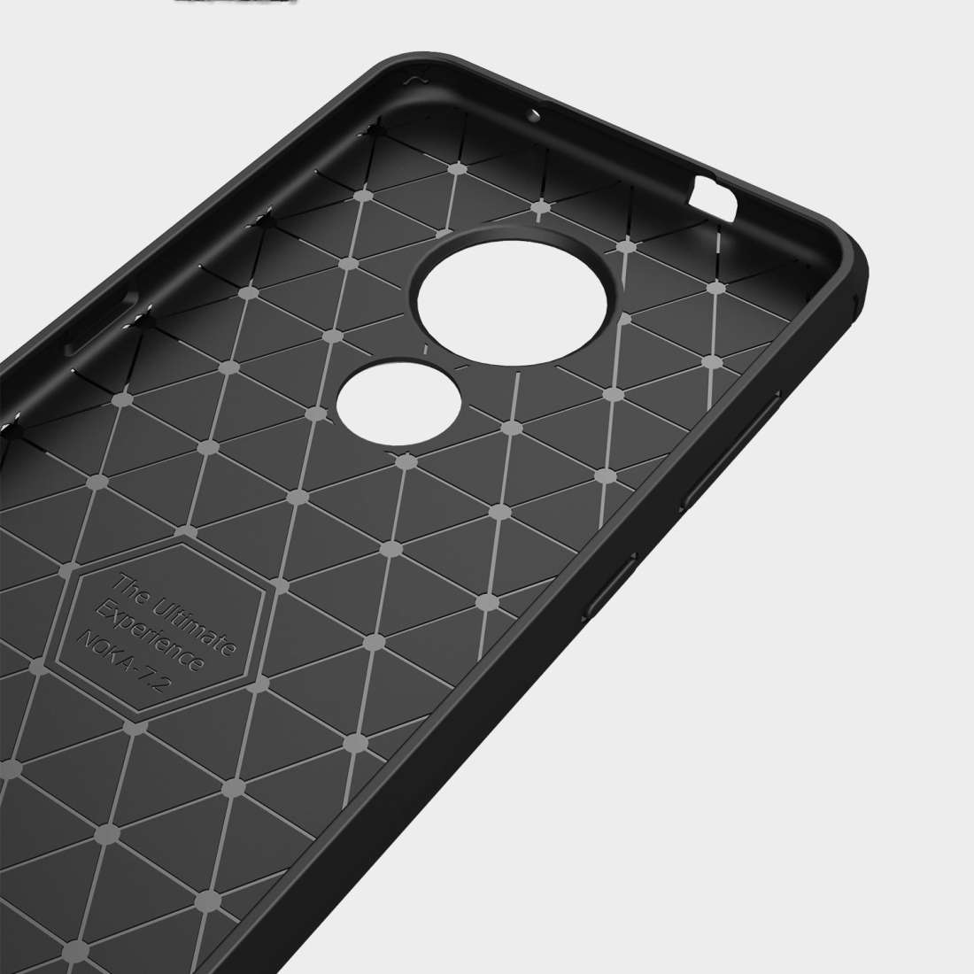 For Nokia 7.2 & 6.2 Brushed Texture Carbon Fiber TPU Protective Case(Red)