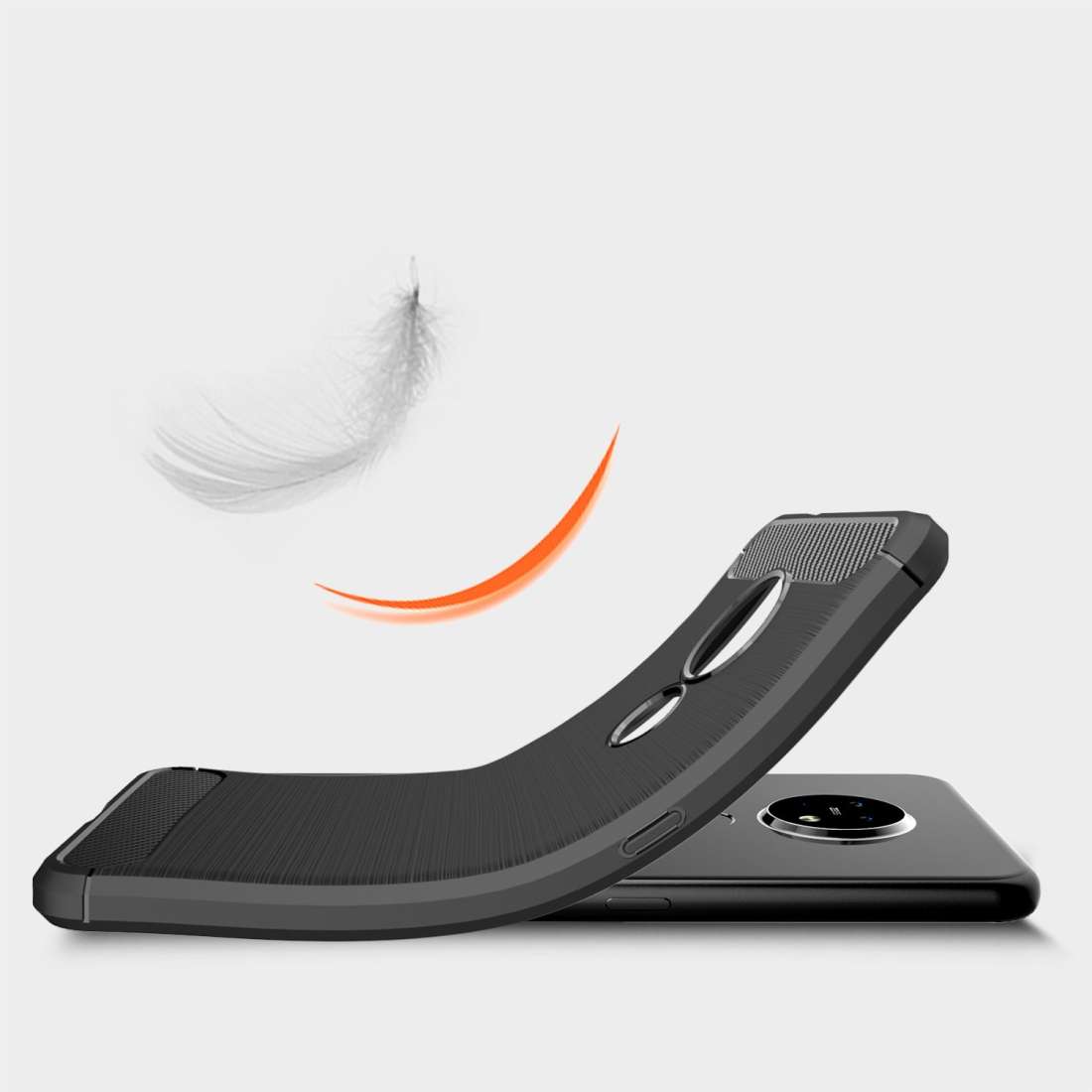 For Nokia 7.2 & 6.2 Brushed Texture Carbon Fiber TPU Protective Case(Red)