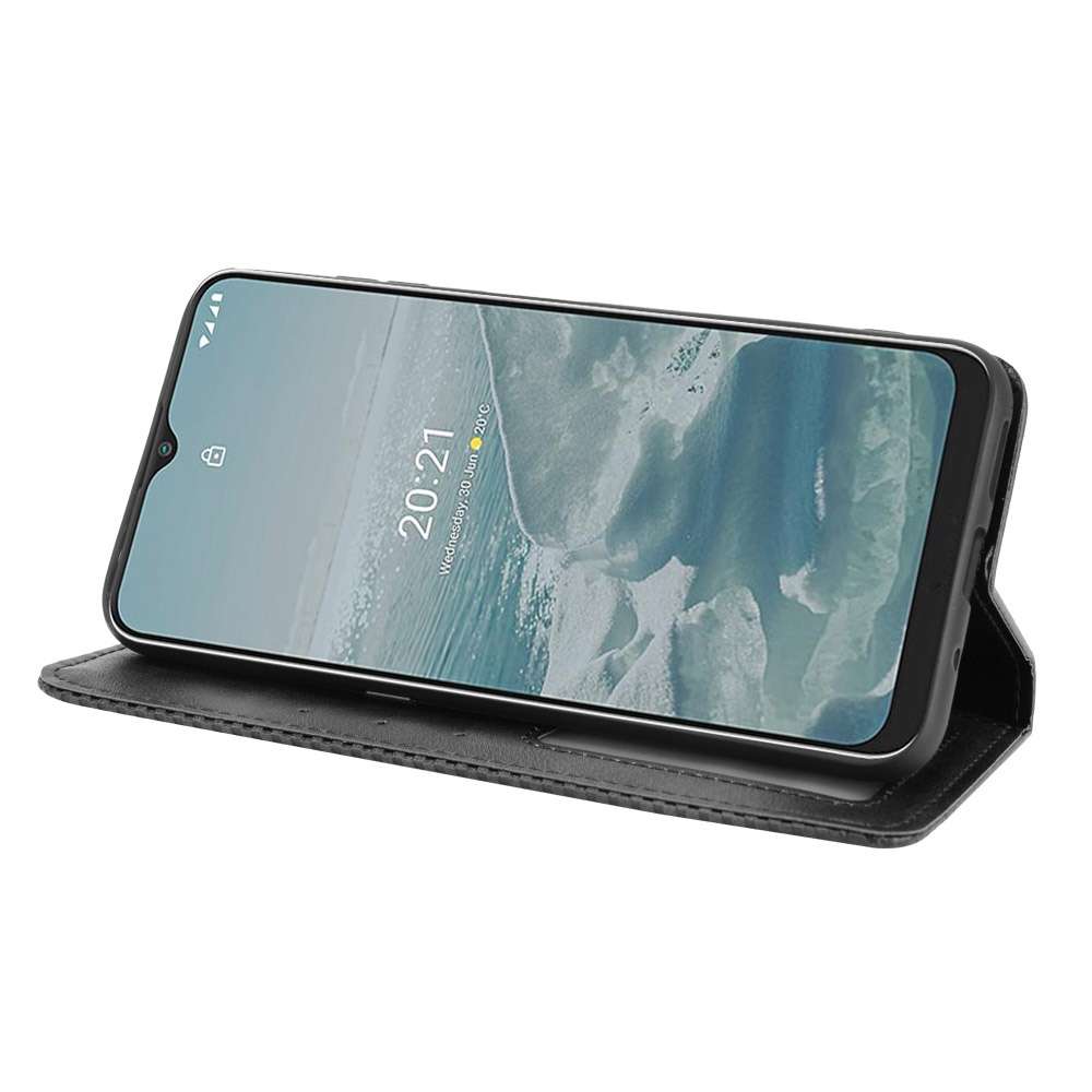 For Nokia G20 / G10 Magnetic Buckle Retro Crazy Horse Texture Horizontal Flip Leather ... (Black)