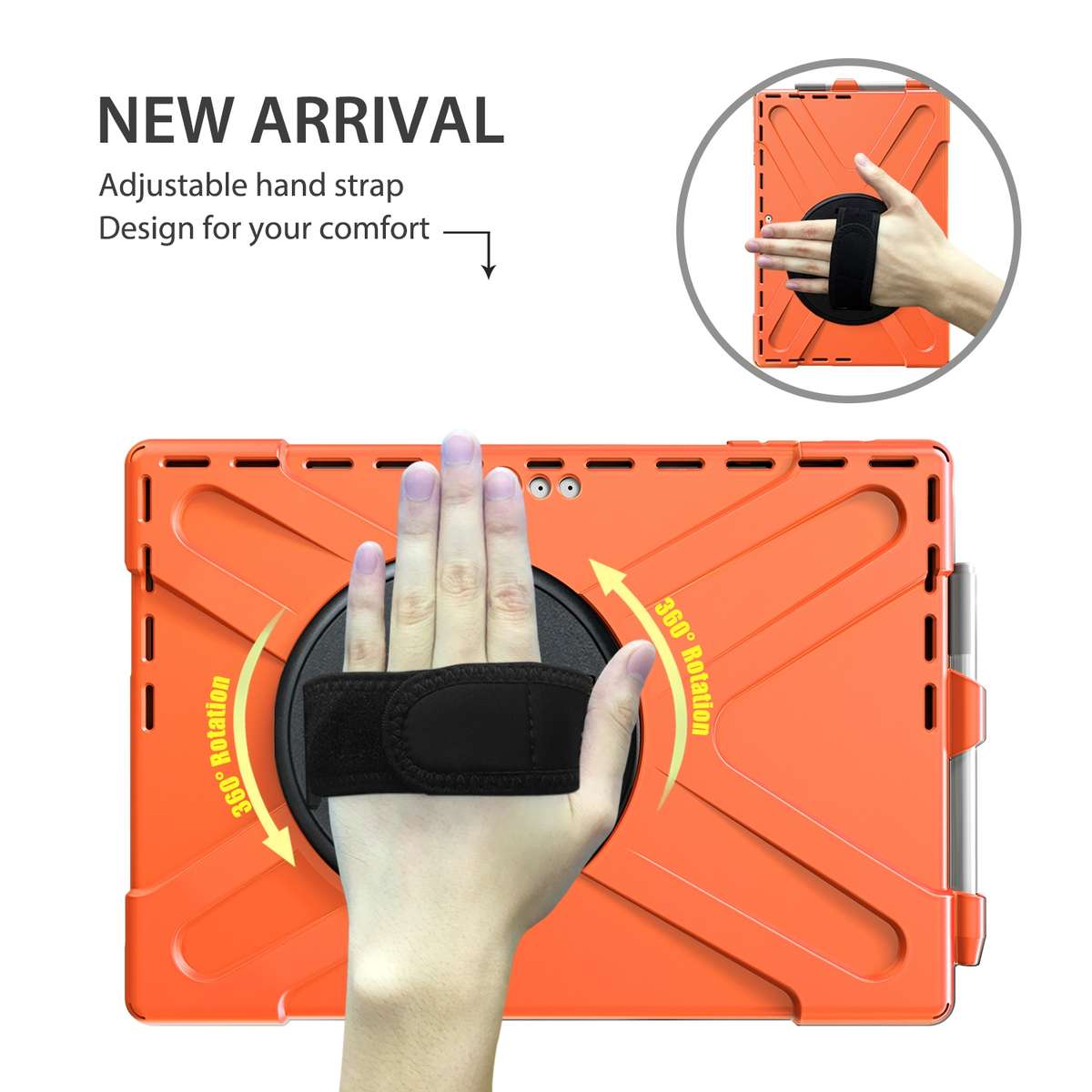 For Microsoft Surface Pro 4 / 5 Shockproof Colorful Silicone + PC Protective Case wit ... (Orange)