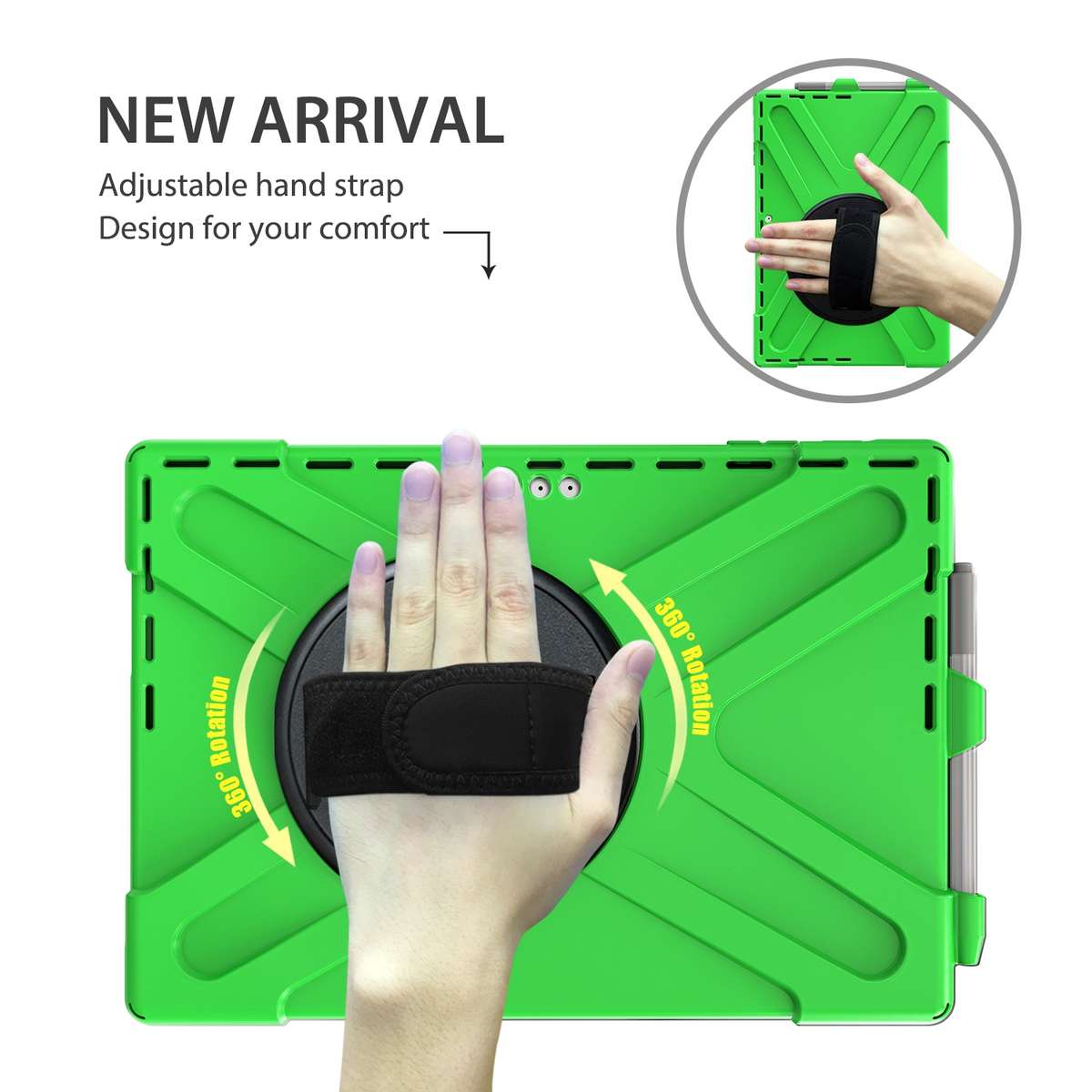 For Microsoft Surface Pro 4 / 5 Shockproof Colorful Silicone + PC Protective Case with ... (Green)