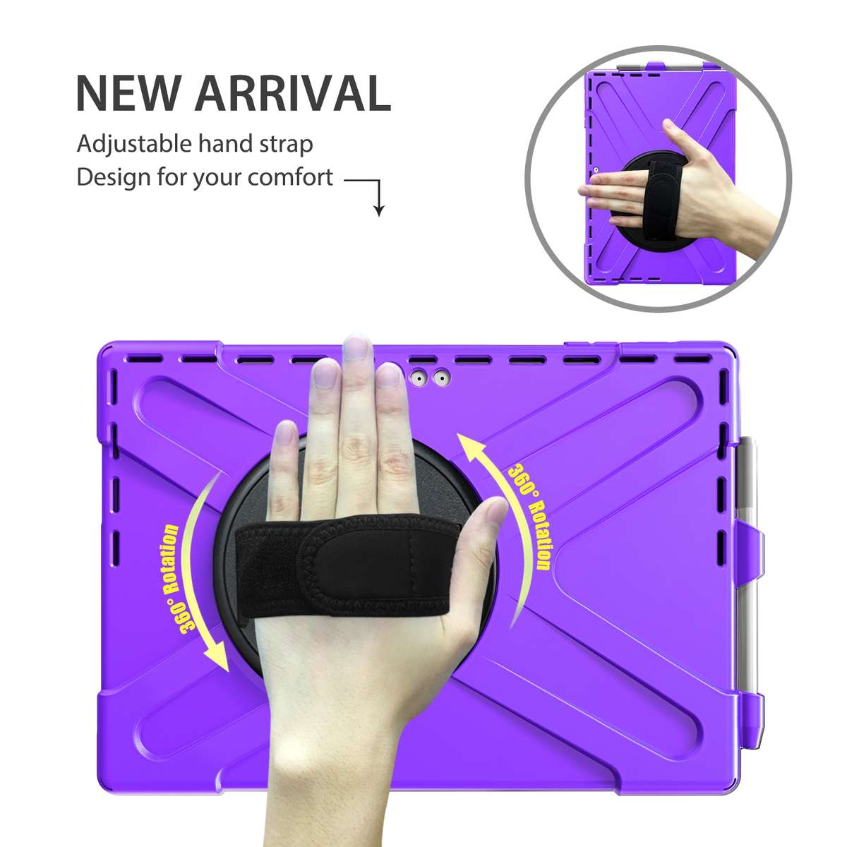 For Microsoft Surface Pro 4 / 5 Shockproof Colorful Silicone + PC Protective Case wit ... (Purple)