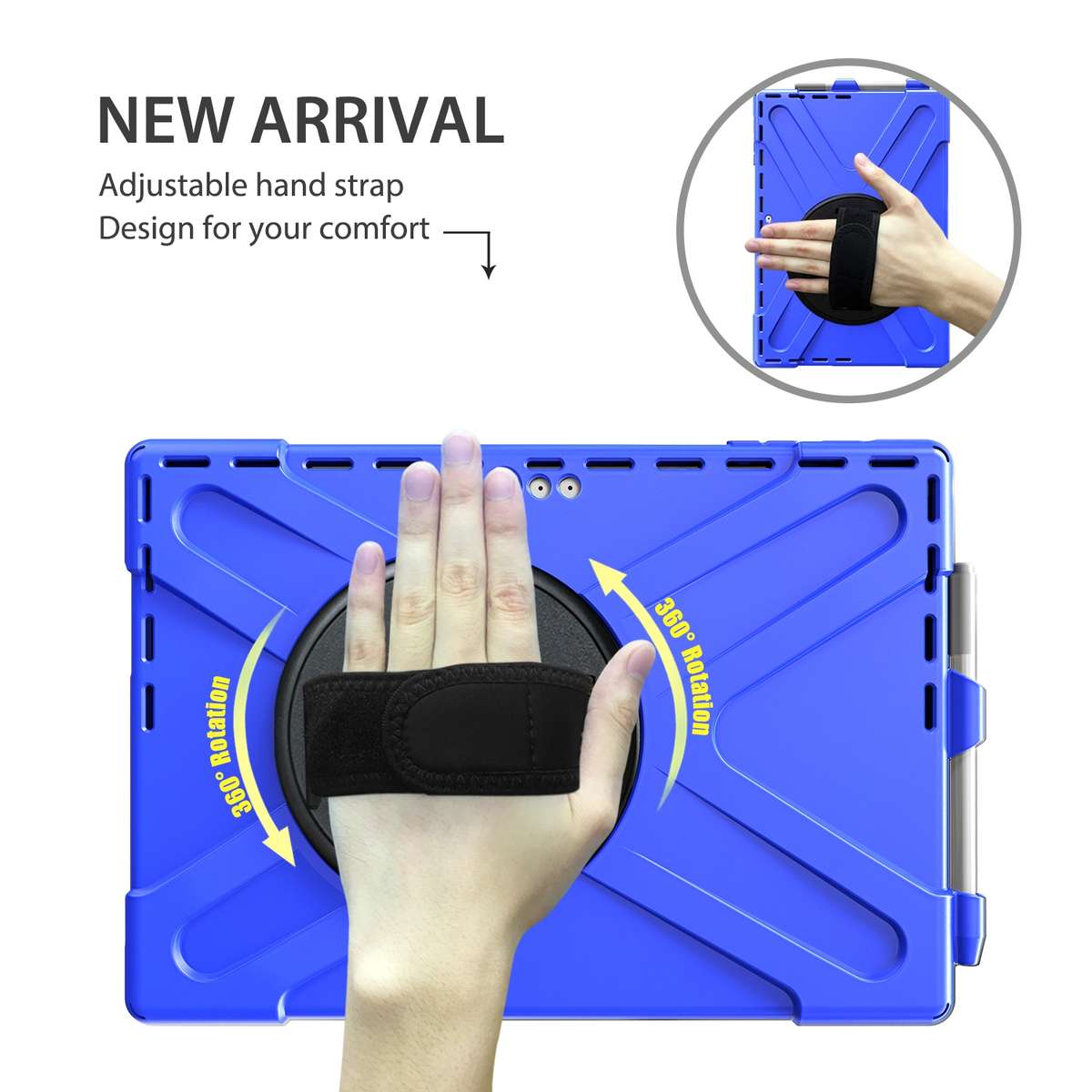 For Microsoft Surface Pro 4 / 5 / 6 / 7 / 7+ Shockproof Colorful Silicone + PC Protecti ... (Blue)