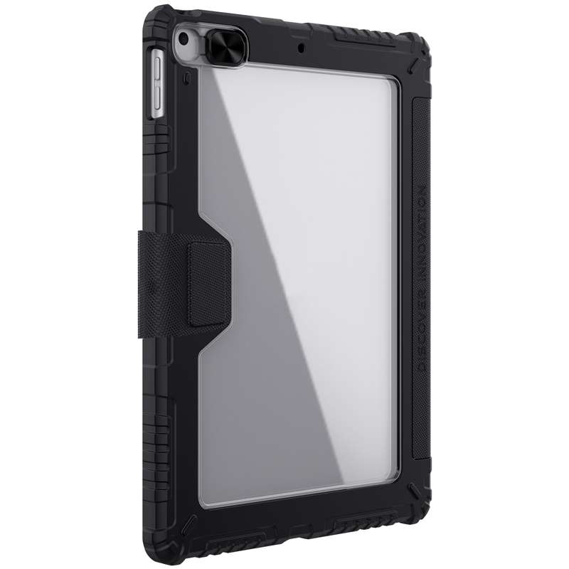 For iPad 10.2 2021 / 2020 / 2019 NILLKIN Bumper Pro Horizontal Flip Leather Case with ... (Black)