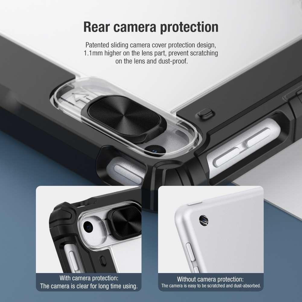For iPad 10.2 2021 / 2020 / 2019 NILLKIN Bumper Pro Horizontal Flip Leather Case with ... (Black)