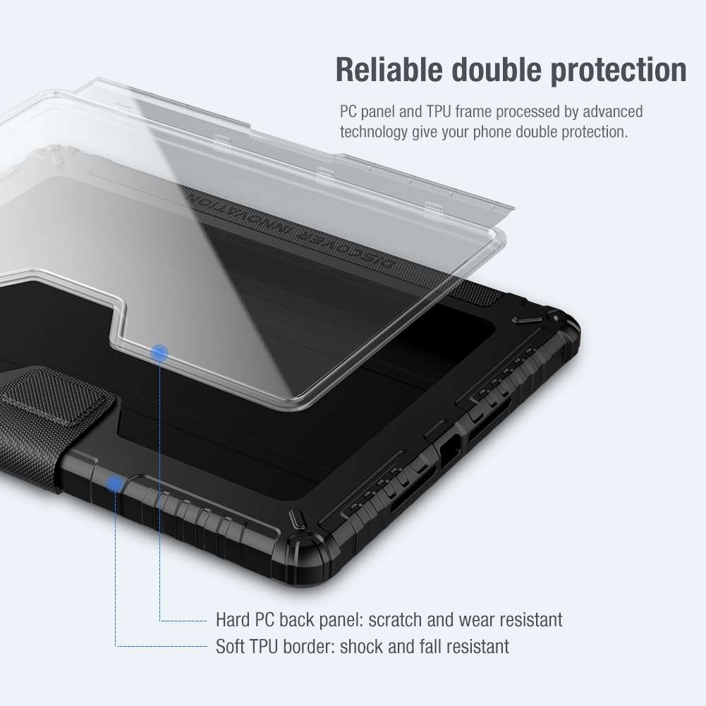 For iPad 10.2 2021 / 2020 / 2019 NILLKIN Bumper Pro Horizontal Flip Leather Case with ... (Black)