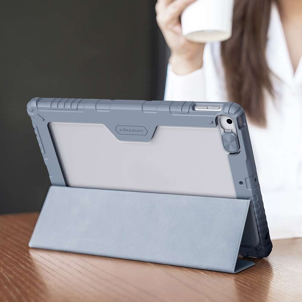 For iPad 10.2 2021 / 2020 / 2019 NILLKIN Bumper Pro Horizontal Flip Leather Case with ... (Black)