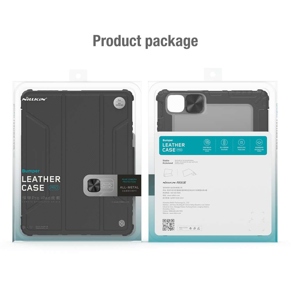 For iPad 10.2 2021 / 2020 / 2019 NILLKIN Bumper Pro Horizontal Flip Leather Case with ... (Black)