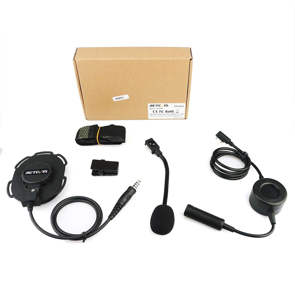 RETEVIS EH060K 2 Pin PPT Waterproof Tactical Military Headphone Microphone