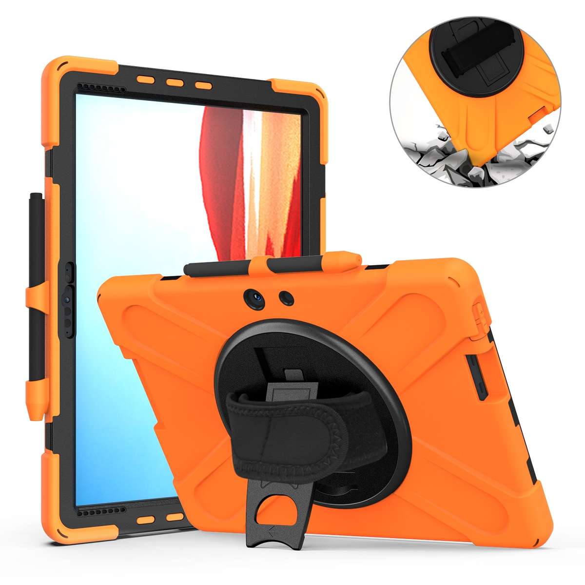 For Microsoft Surface Pro X / Pro X 2021 Shockproof Colorful Silicone + PC Protective ... (Orange)