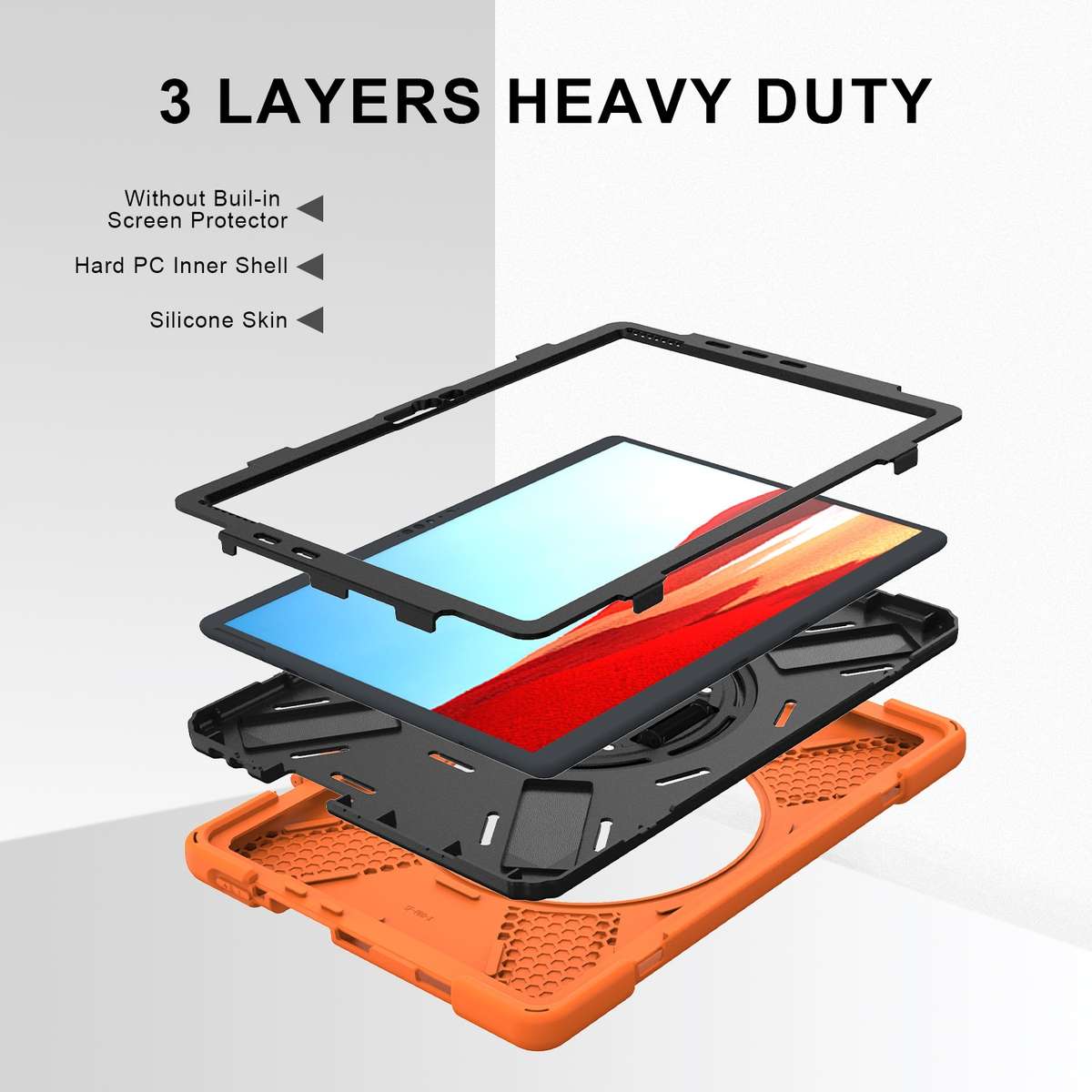 For Microsoft Surface Pro X / Pro X 2021 Shockproof Colorful Silicone + PC Protective ... (Orange)