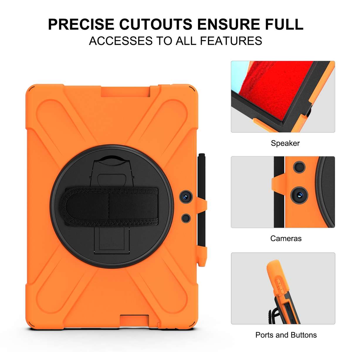 For Microsoft Surface Pro X / Pro X 2021 Shockproof Colorful Silicone + PC Protective ... (Orange)