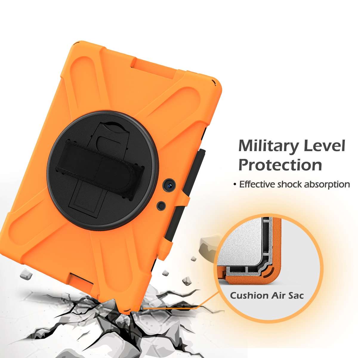 For Microsoft Surface Pro X / Pro X 2021 Shockproof Colorful Silicone + PC Protective ... (Orange)