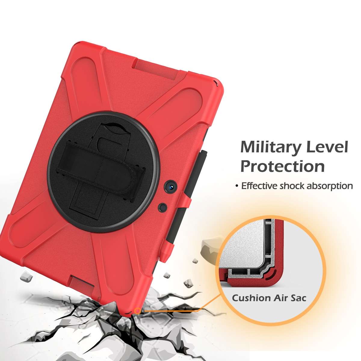 For Microsoft Surface Pro X / Pro X 2021 Shockproof Colorful Silicone + PC Protective Ca ... (Red)