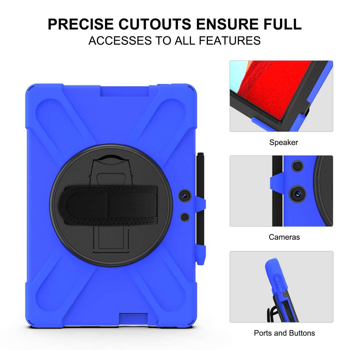 For Microsoft Surface Pro X / Pro X 2021 Shockproof Colorful Silicone + PC Protective C ... (Blue)