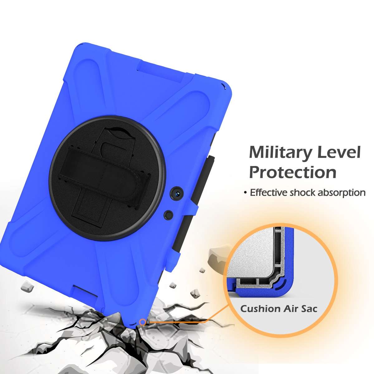 For Microsoft Surface Pro X / Pro X 2021 Shockproof Colorful Silicone + PC Protective C ... (Blue)