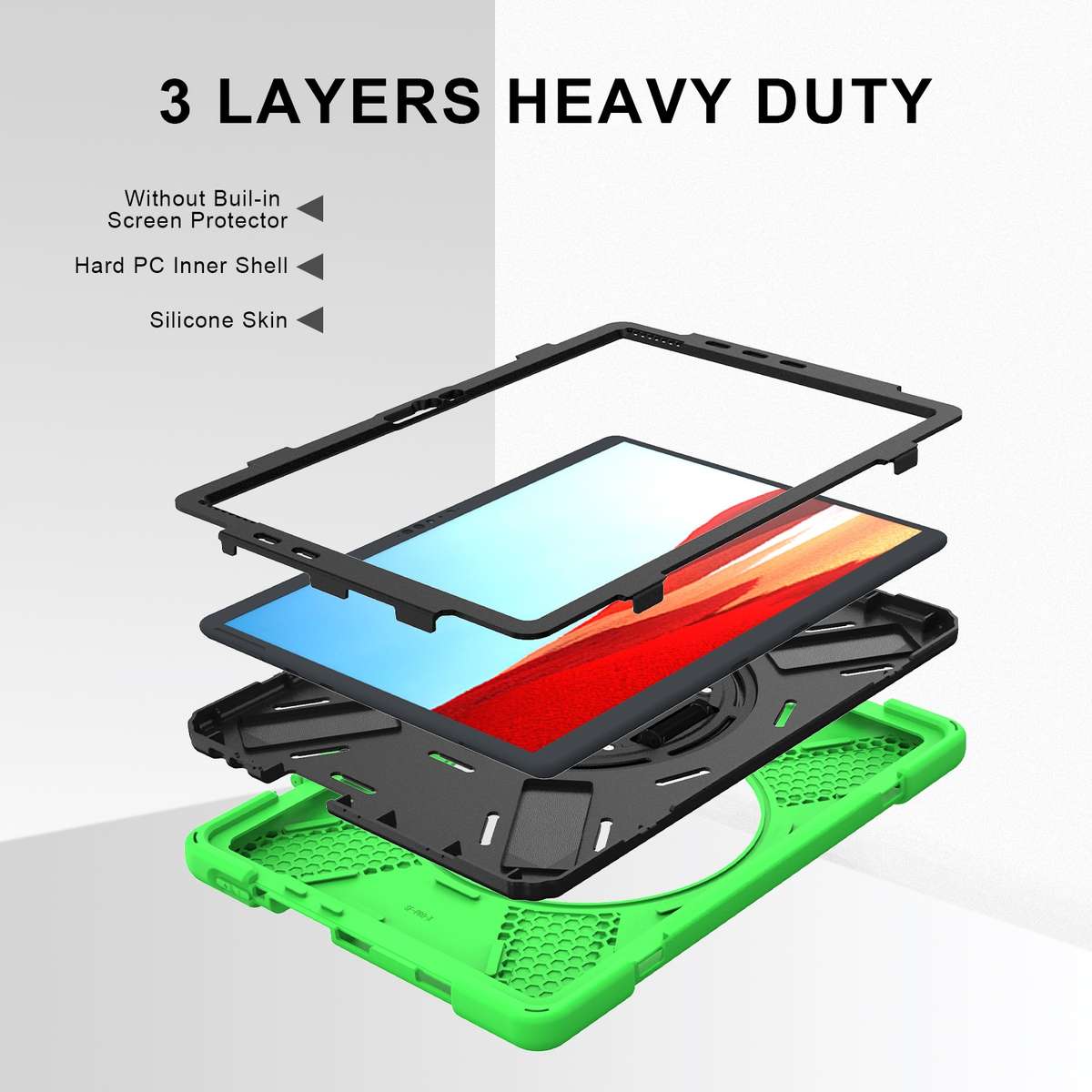 For Microsoft Surface Pro X / Pro X 2021 Shockproof Colorful Silicone + PC Protective ... (Green)