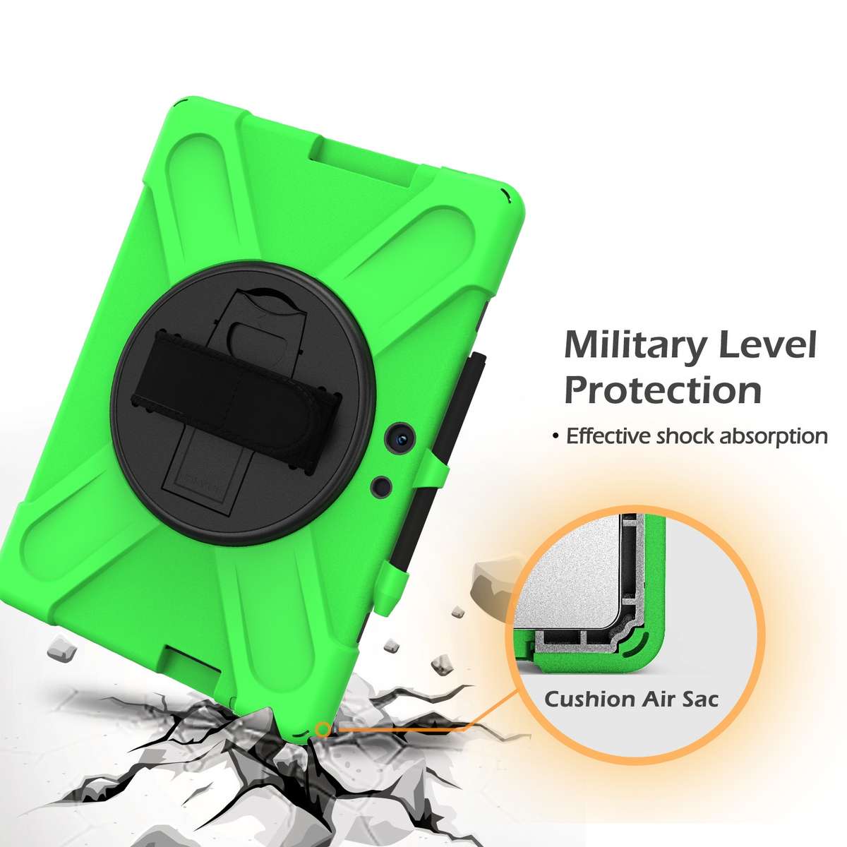 For Microsoft Surface Pro X / Pro X 2021 Shockproof Colorful Silicone + PC Protective ... (Green)