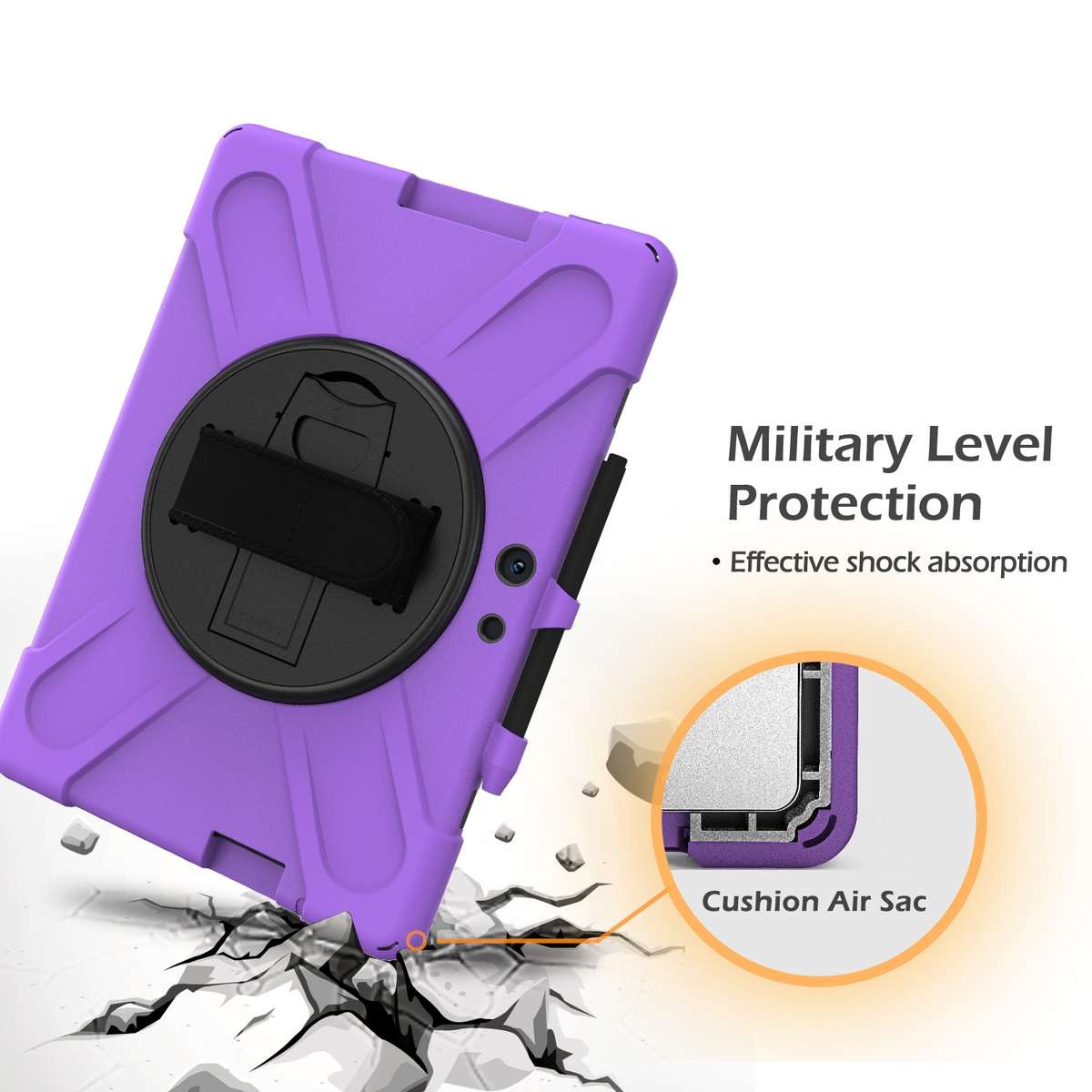 For Microsoft Surface Pro X / Pro X 2021 Shockproof Colorful Silicone + PC Protective ... (Purple)