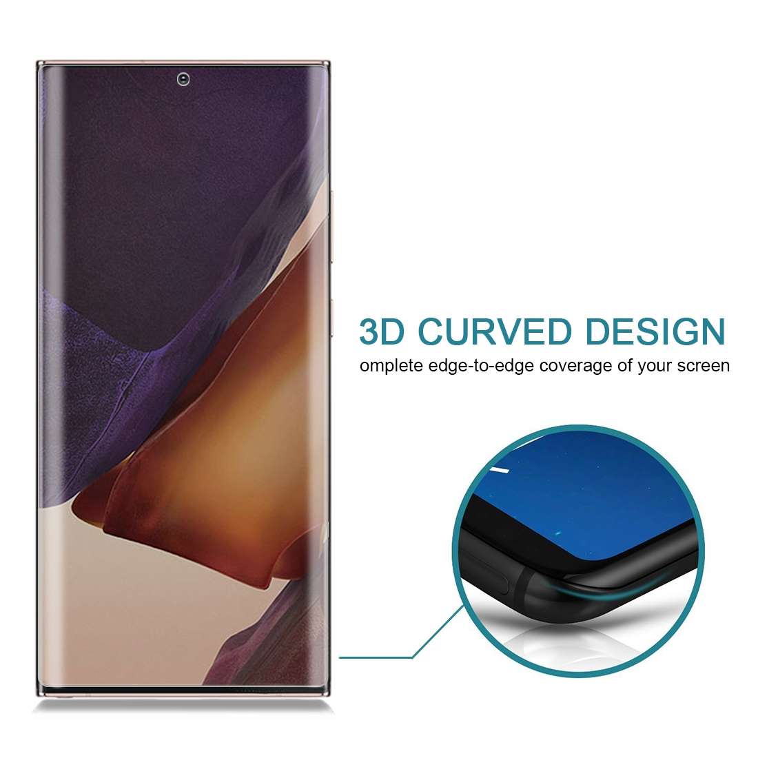 For Samsung Galaxy Note20 0.3mm 9H Surface Hardness 3D Curved Surface Privacy Glass Film