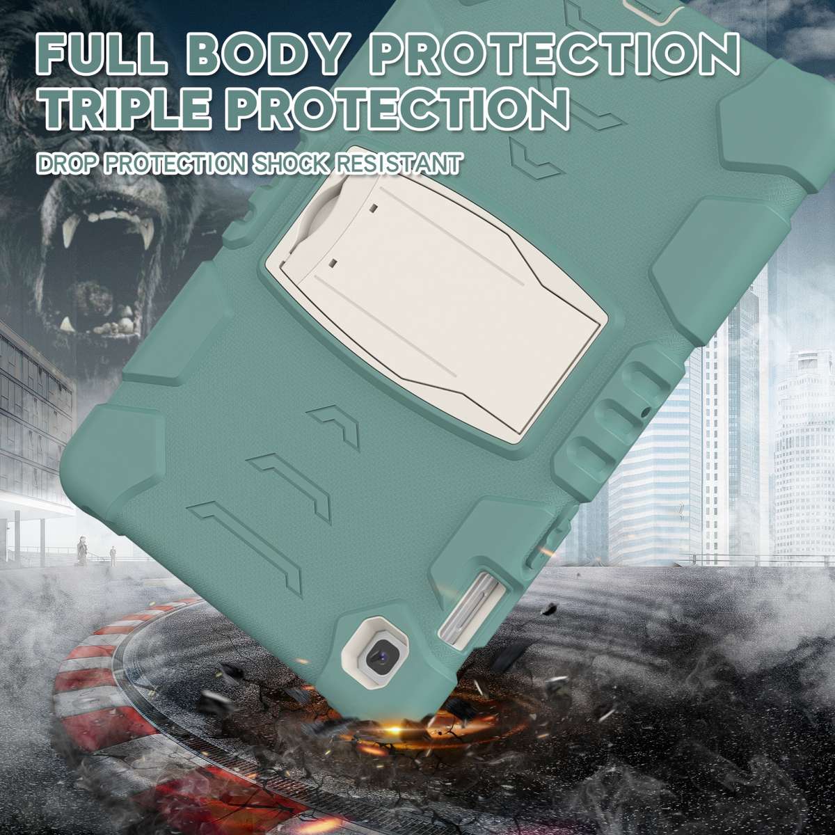 3-Layer Protection Screen Frame + PC + Silicone Shockproof Combination Case wi ... (Emerald Green)